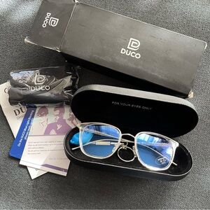 DUCO glasses Blue light blocking clear frame glasses